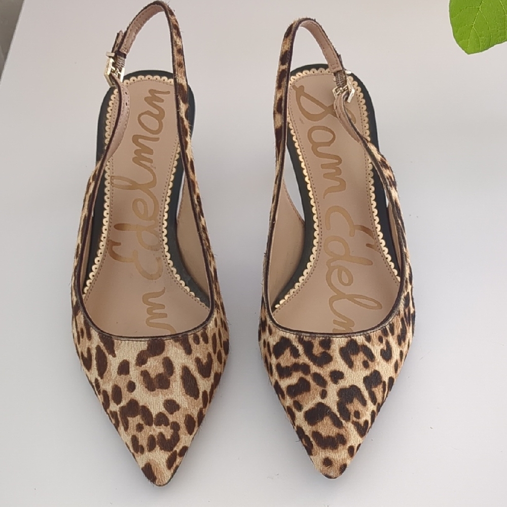 Sam Edelman Leopard Print Slingback Flats